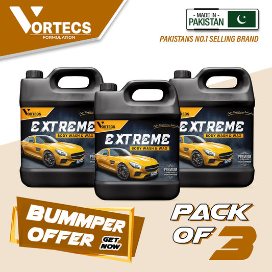 Pack Of 3 Extreme Body wash + wax car wash shampoo - 4 litre