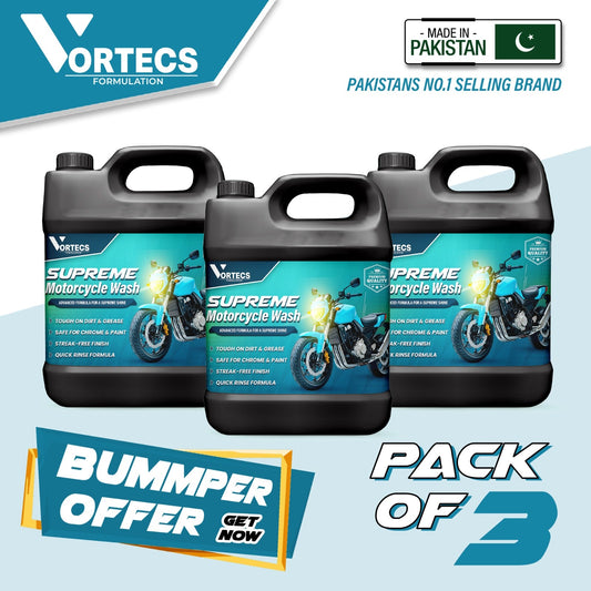 Pack Of 3 Supreme Motorcycle Wash - 4 litre