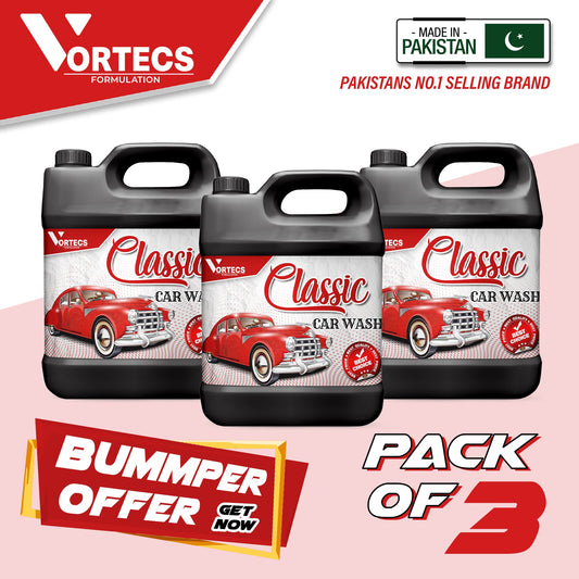 Pack Of 3 Classic Shine car wash & wax shampoo - 4 litre