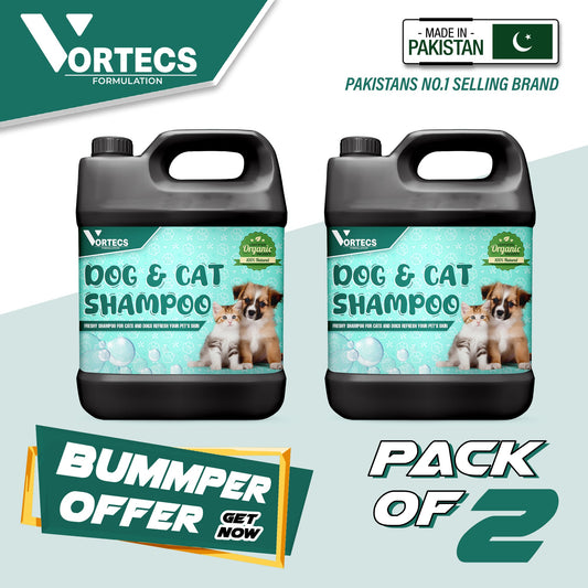 Pack Of 2 Organic Dogs, Cat and All Pets Shampoo - 4 litre
