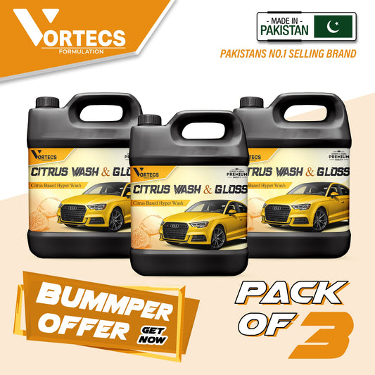 Pack Of 3 Citrus car wash & wax shampoo - 4 litre