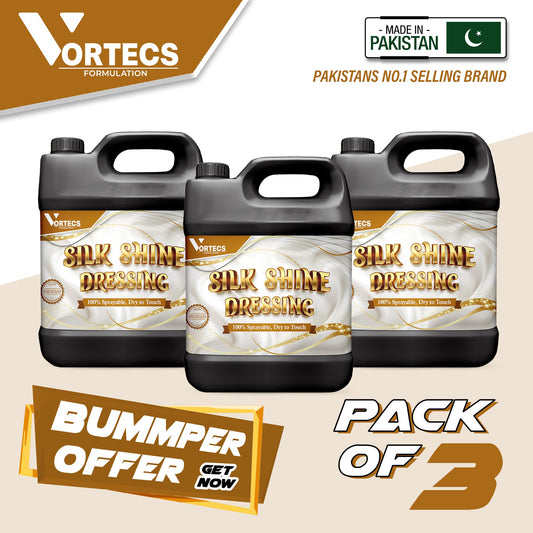 Pack Of 3 Silk Shine Dressing Mate Polish Anti-Bacterial For Vehichle Interior - 4 litre