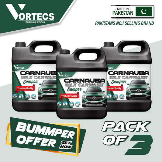 Pack Of 3 Carnauba Wax Car wash & wax shampoo - 4 litre