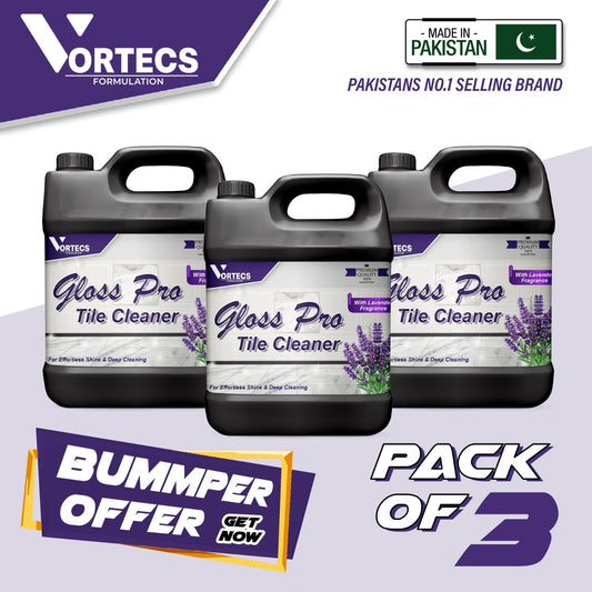 Pack Of 3 Gloss Pro Tile Cleaner - 4 litre