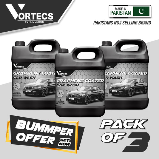 Pack Of 3 Graphene Coated Car Wash Shampoo - 4 litre