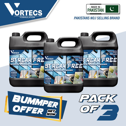 Pack Of 3 Streak Free Glass Cleaner - 4 litre