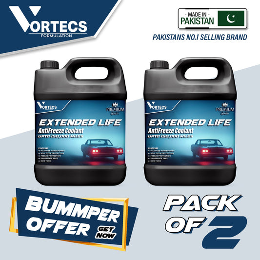 Pack Of 2 Extended Life Anti-Freeze Coolant For All Vehicle - 4 litre
