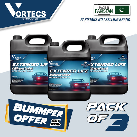 Pack Of 3 Extended Life Anti-Freeze Coolant For All Vehicle - 4 litre