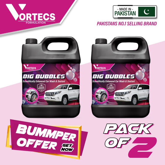 Pack Of 2 Big Bubble Enhanced car wash & Sealant - 4 litre