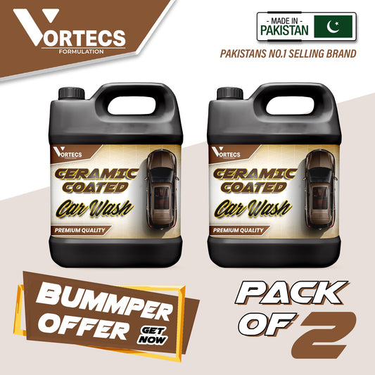 Pack Of 2 Ceramic coated car wash and wax shampoo - 4 litre