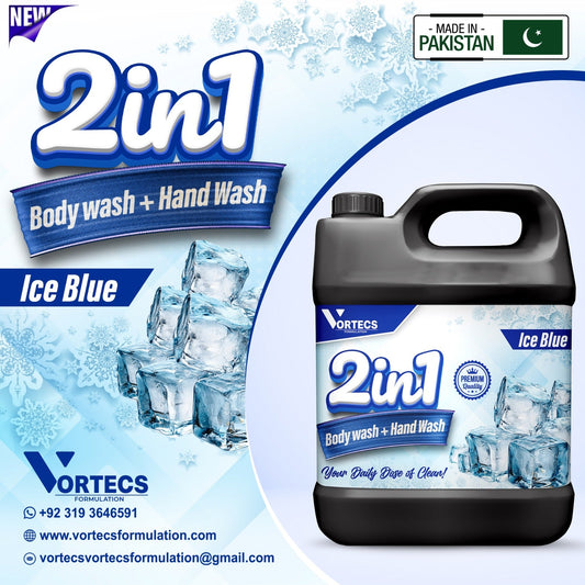 2 in 1 Body Wash + Hand Wash ( Ice Blue ) - 4 litre