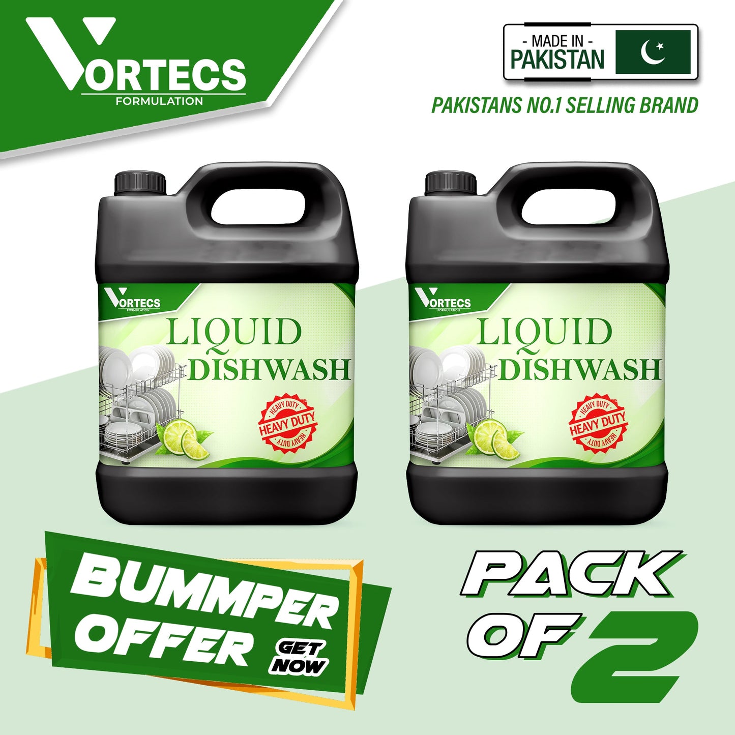 Pack Of 2 Liquid Dish Wash safe for humans Touch - 4 litre