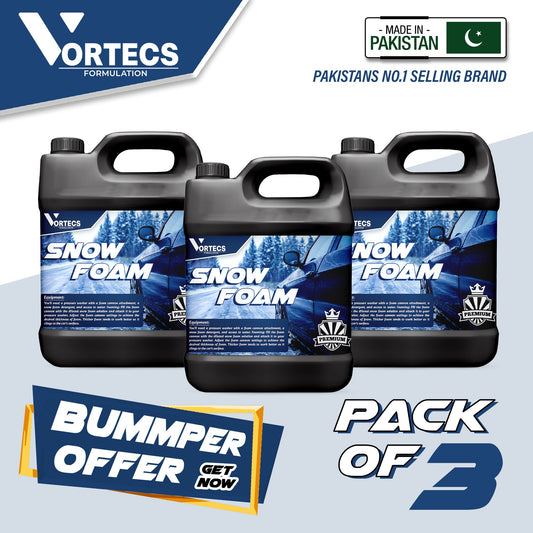 Pack Of 3 Snow Foam Car Shine Wash & wax Shampoo - 4 Litre
