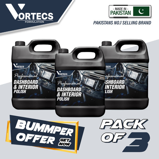 Pack Of 3 Profesional Dashboard Mat Interior Polish - 4 litre