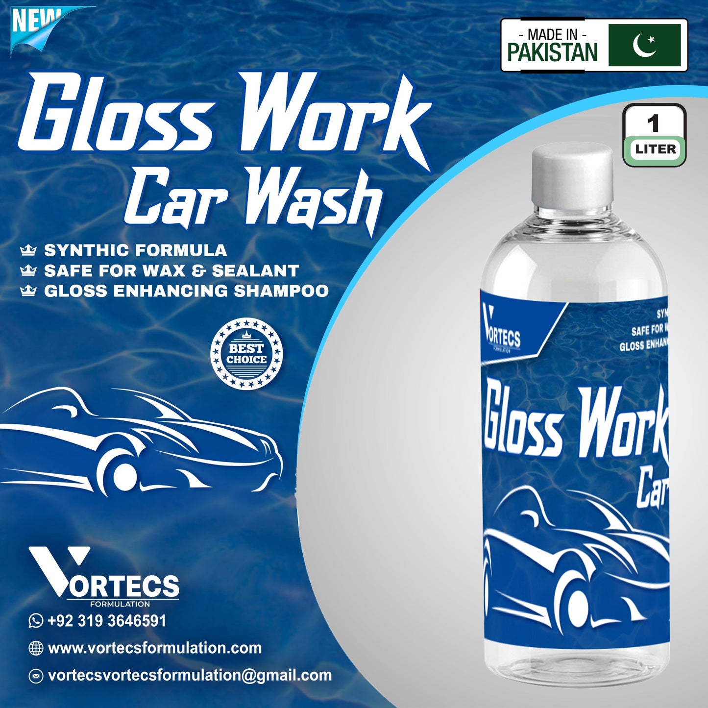Gloss Workz Auto wash car wash shampoo - 1 litre