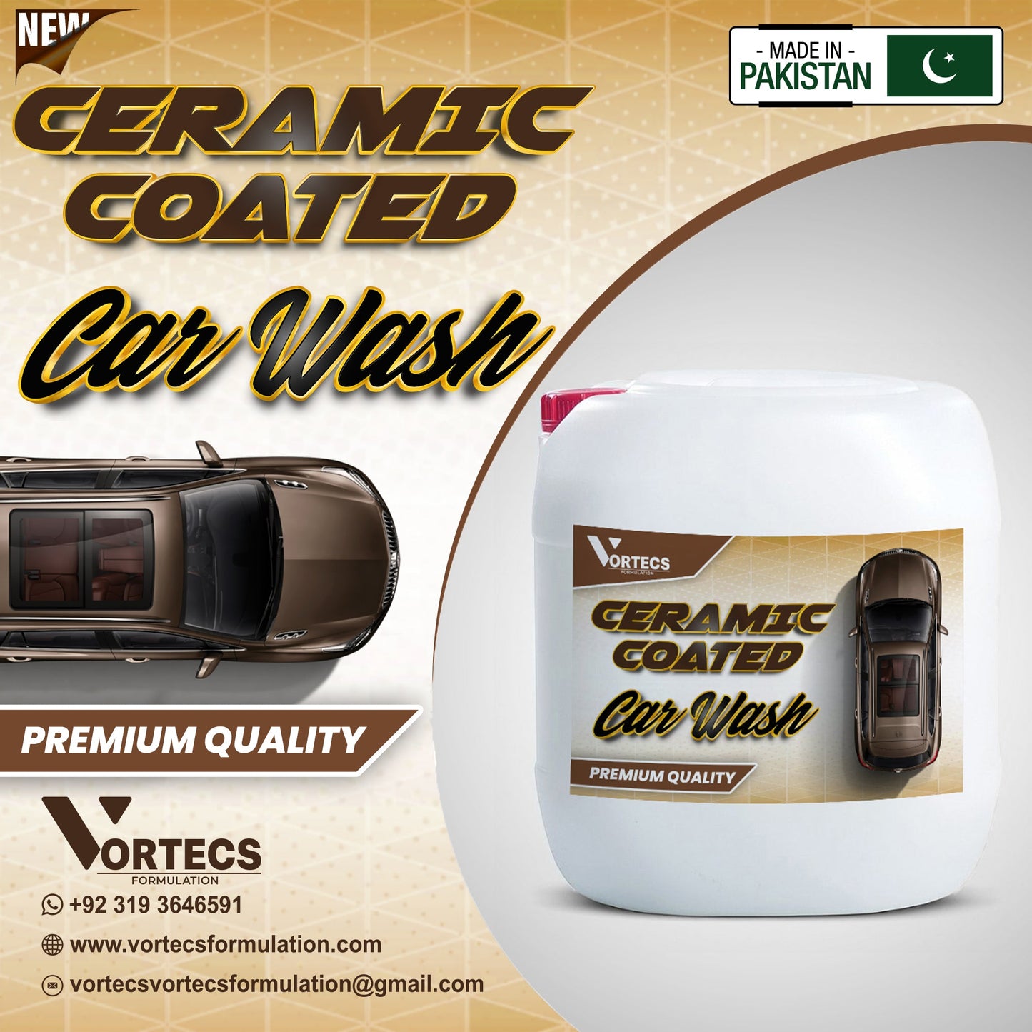 Ceramic coated car wash and wax shampoo - 30 litre