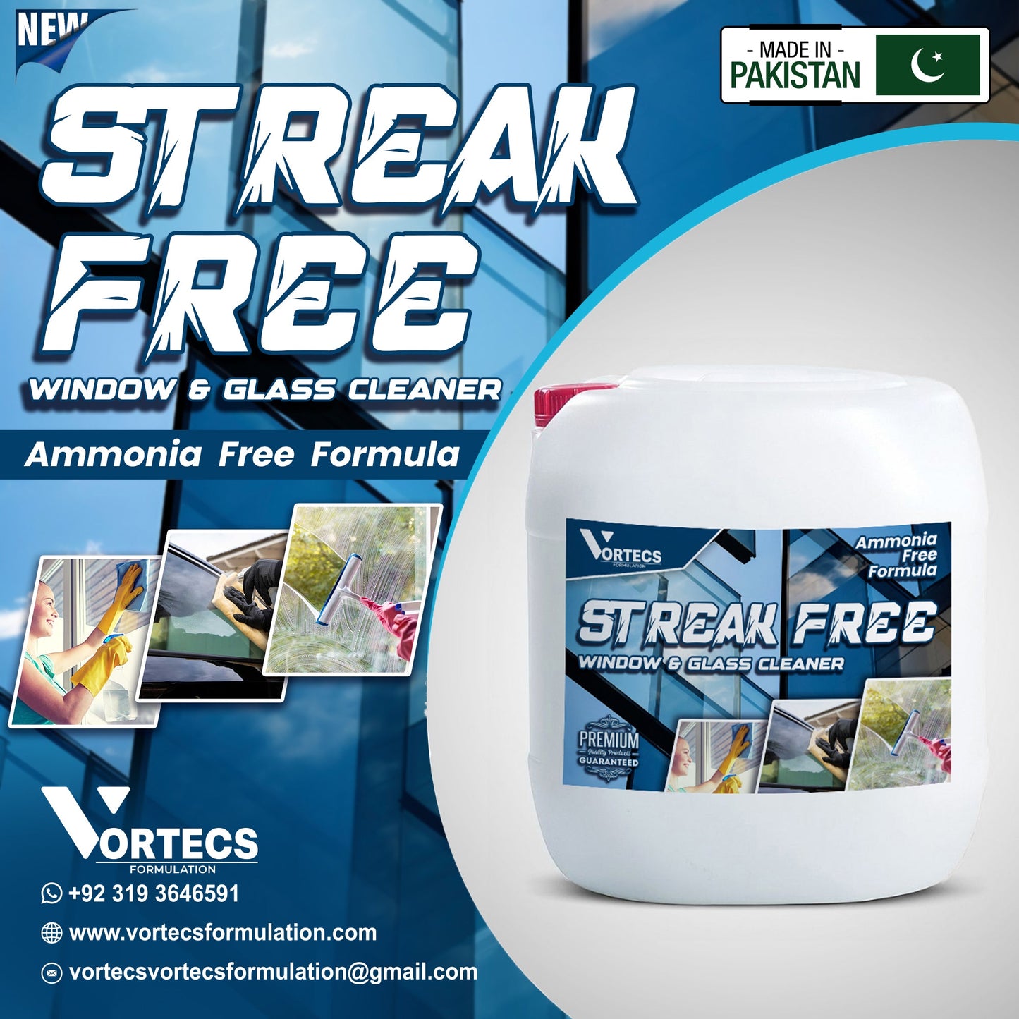 Streak Free Glass Cleaner - 30 litre