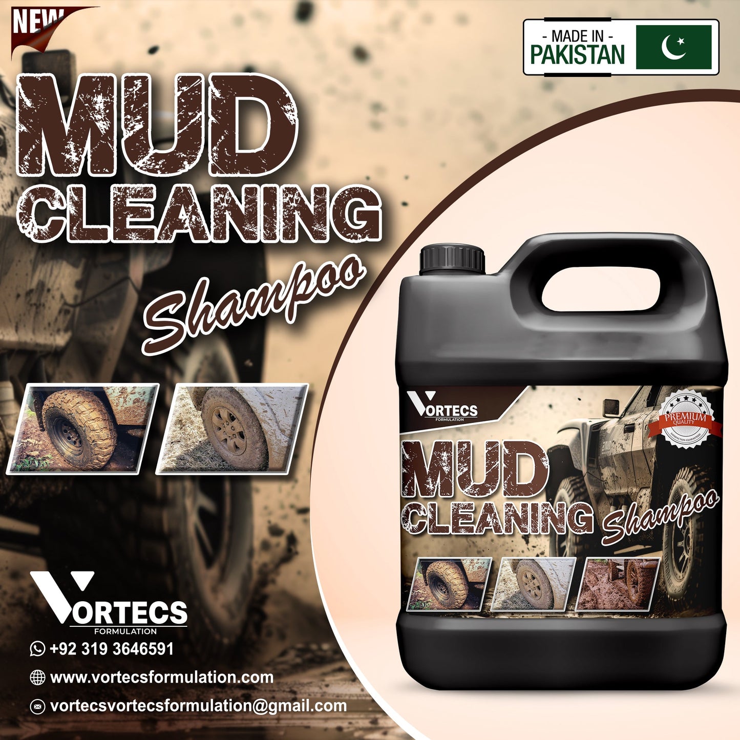 Mud , Dirt Heavy Duty Car wash & wax shampoo - 4 litre