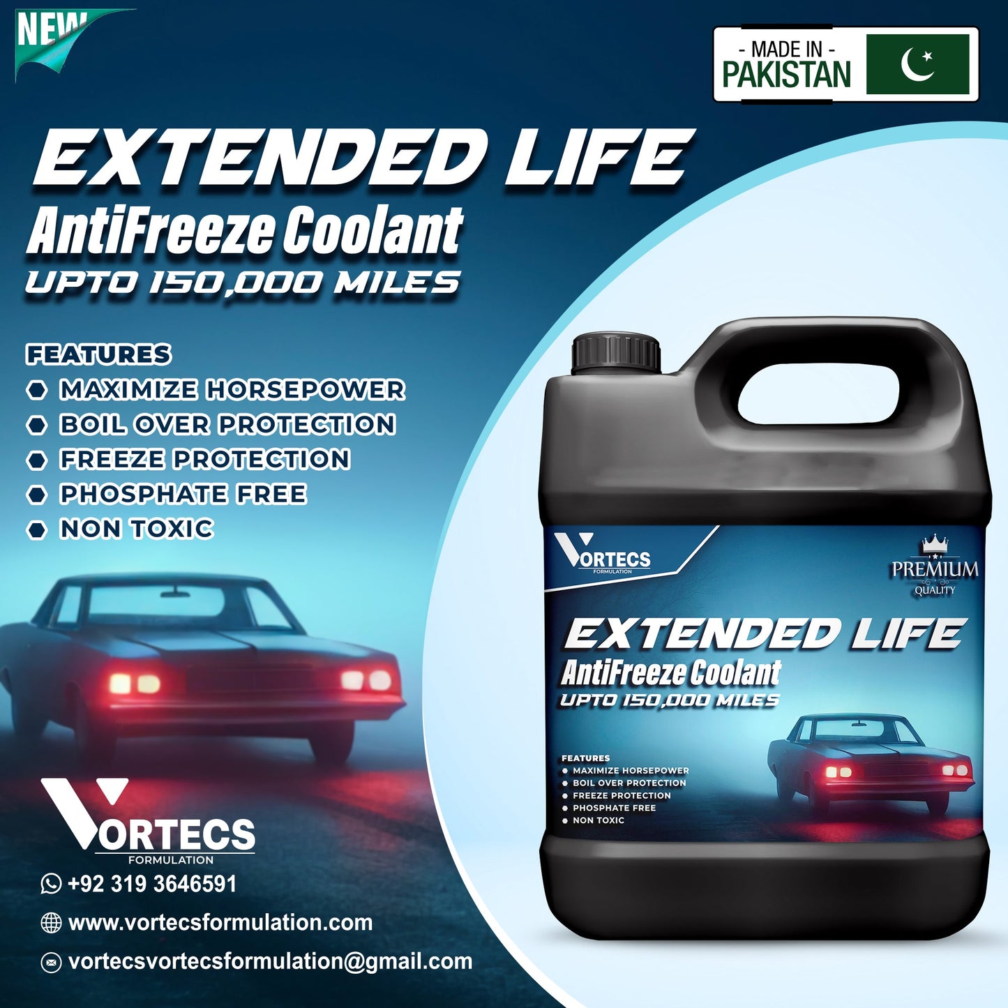 Extended Life Anti-Freeze Coolant For All Vehicle - 4 litre