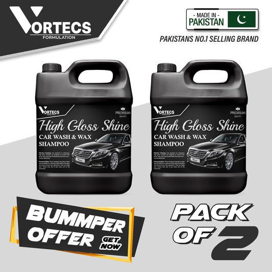 Pack Of 2 High Glossy Shine Car Wash shampoo & Wax Shampoo - 4 Litre