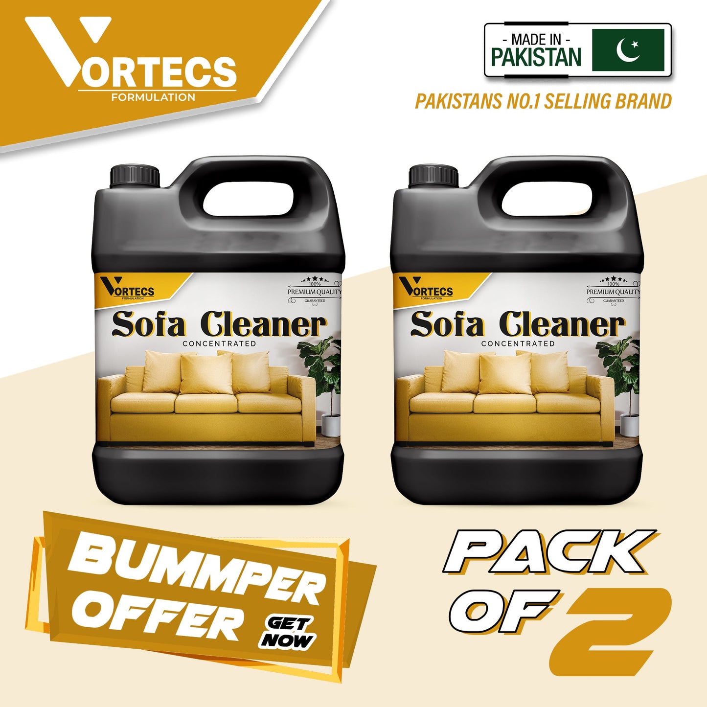 Pack Of 2 Sofa Cleaner Concentrated - 4 litre