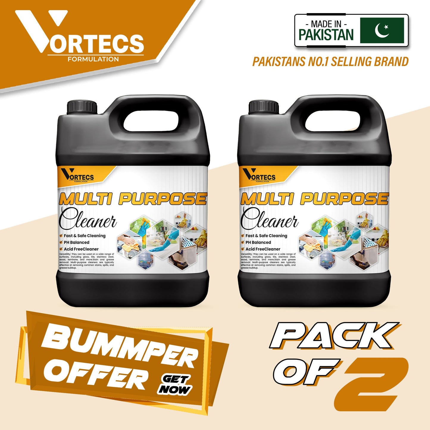 Pack Of 2 Multi Purpose Cleaner - 4 litre