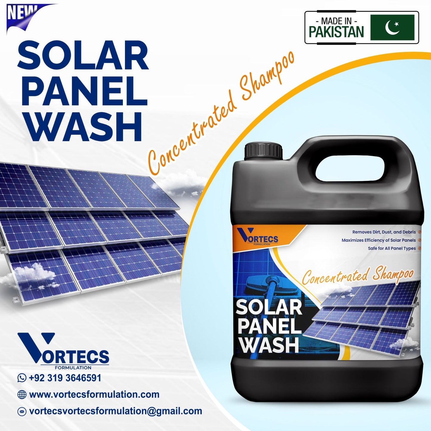 Solar Panel Wash Concentrated Shampoo - 4 litre