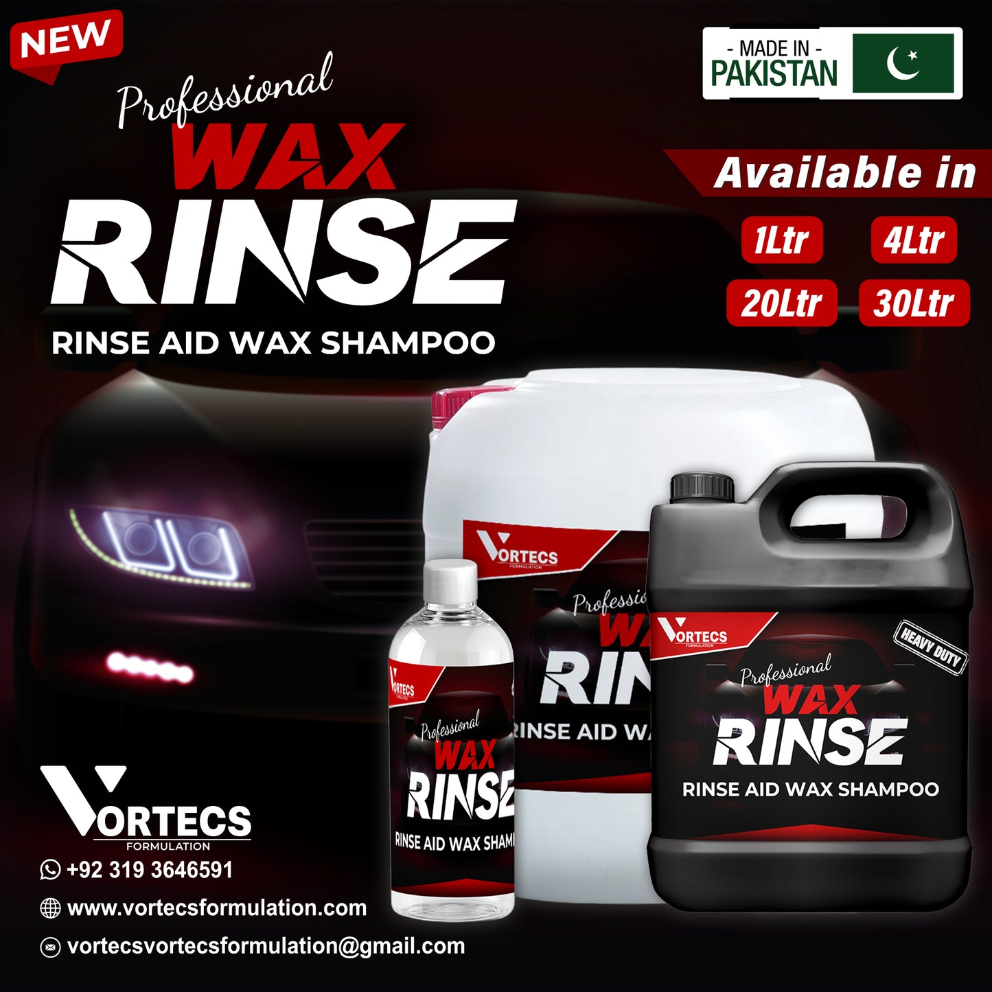 Wax Rinse Sealant Car wash & wax shampoo