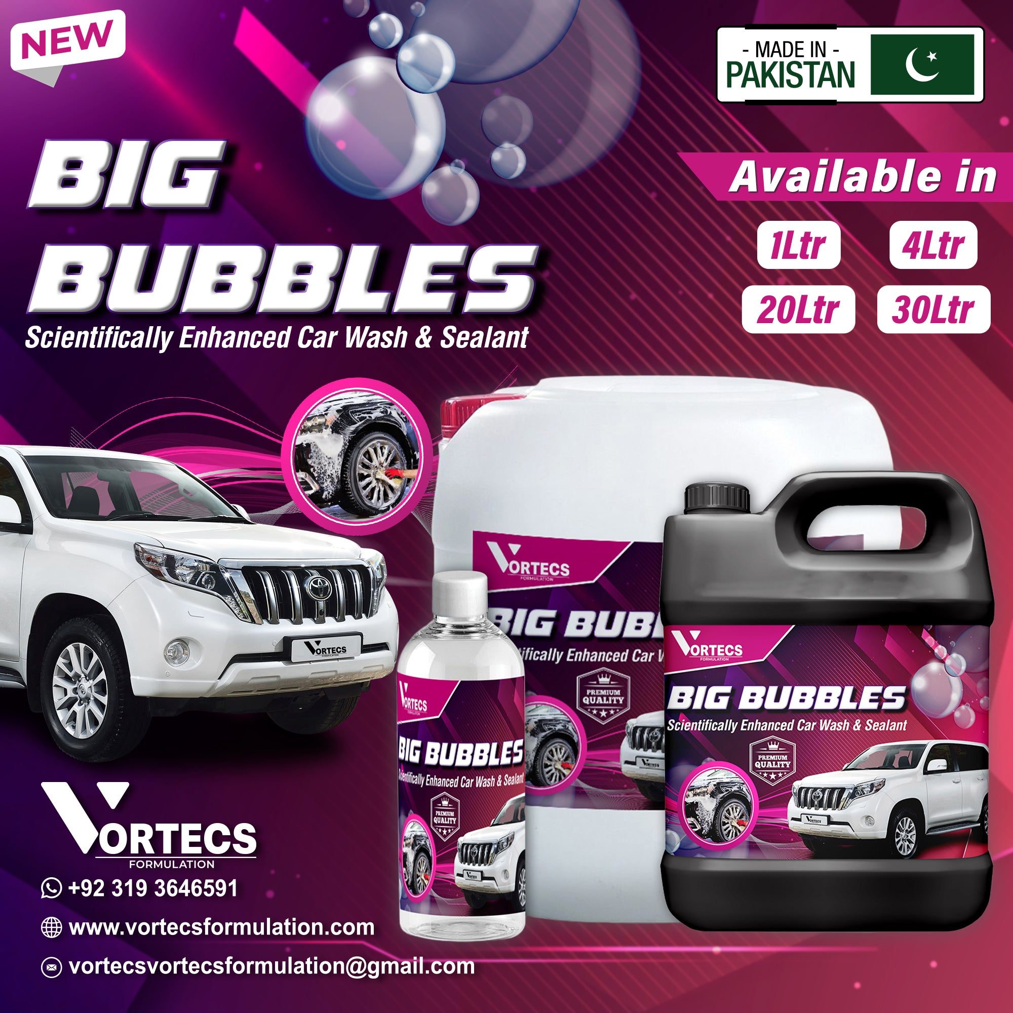 Big Bubble Enhanced car wash & Sealant – VORTECS FORMULATION