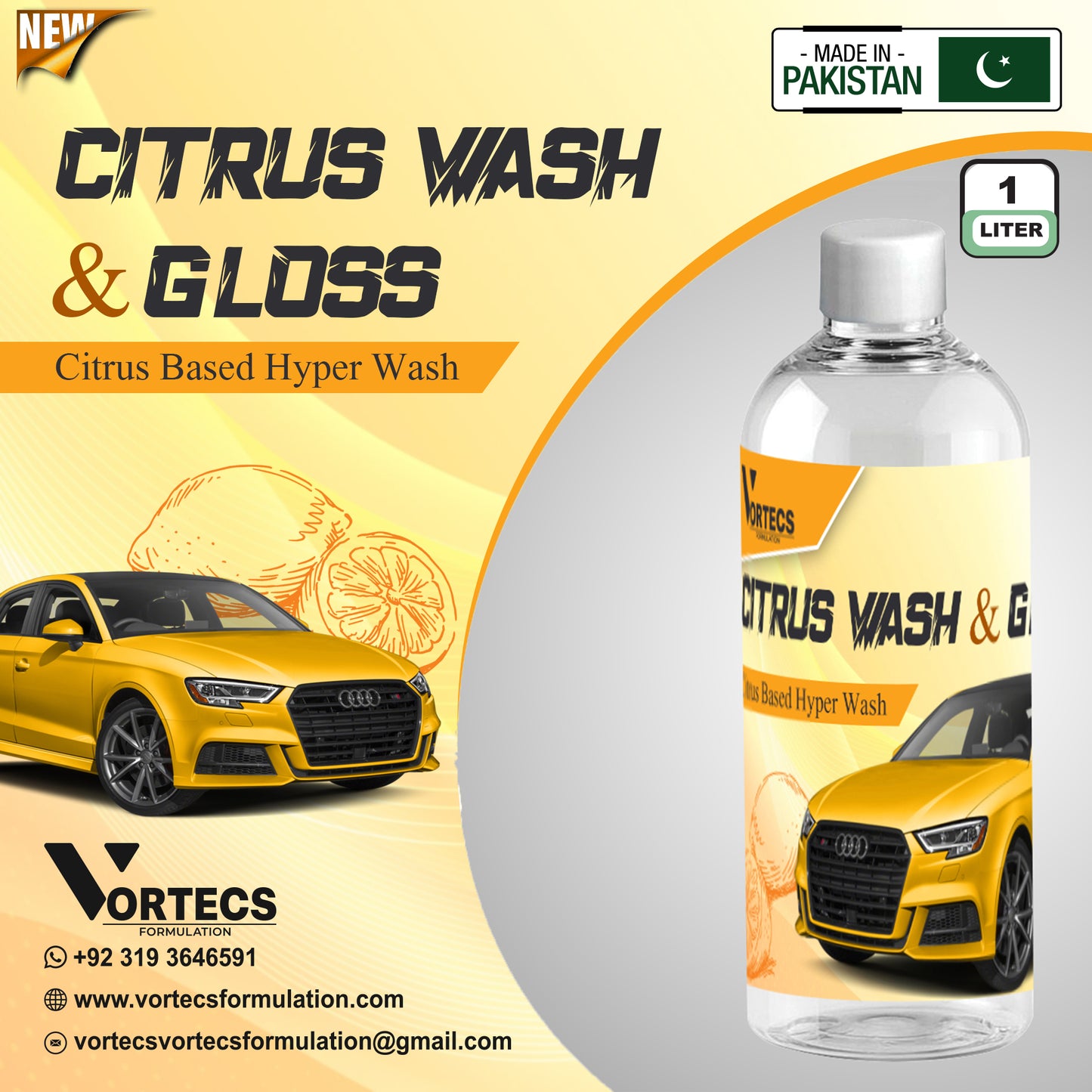Citrus car wash & wax shampoo