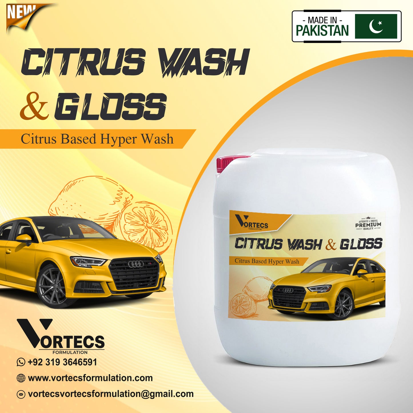 Citrus car wash & wax shampoo