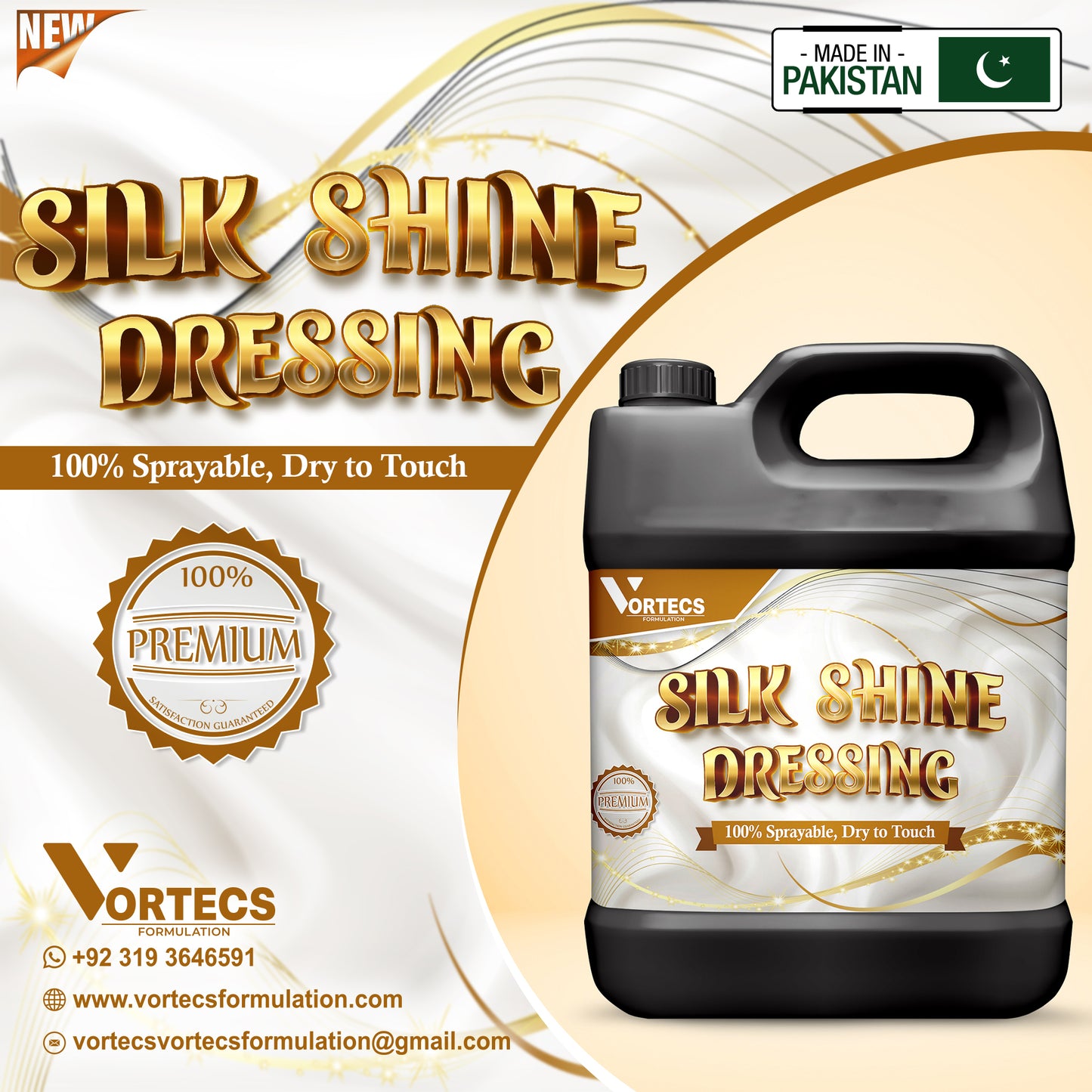 Silk Shine Dressing Mate Polish Anti-Bacterial For Vehichle Interior