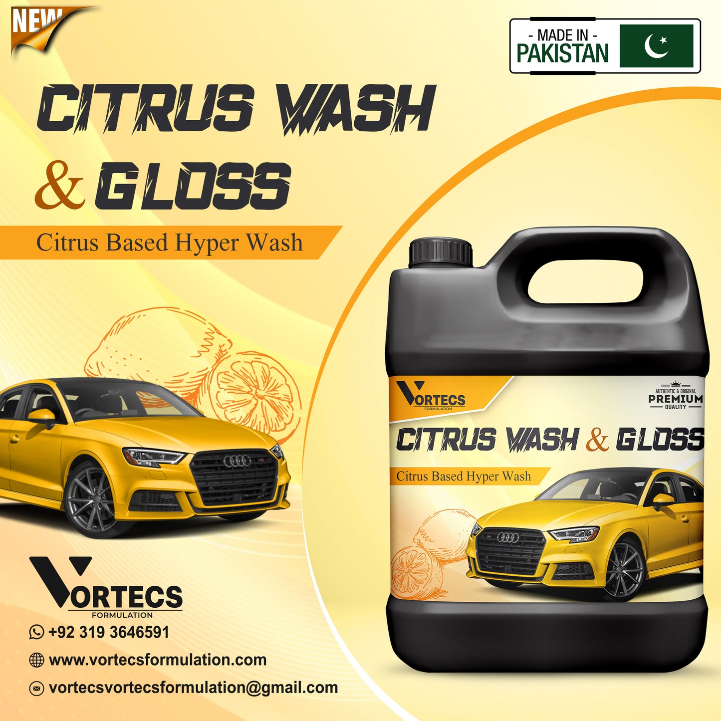 Citrus car wash & wax shampoo