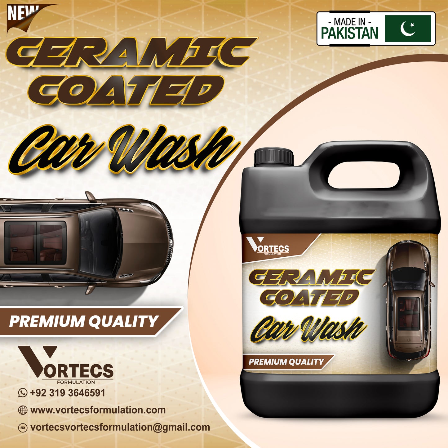 Ceramic coated car wash and wax shampoo