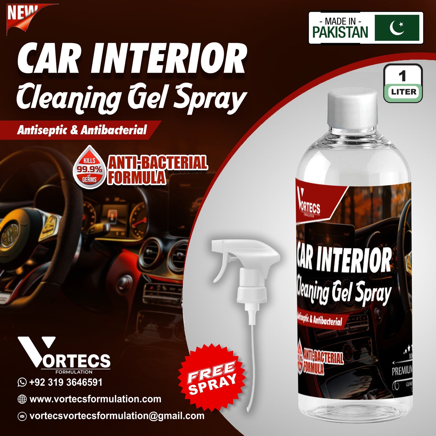 Car Interior Cleaning Gel  - 1 litre