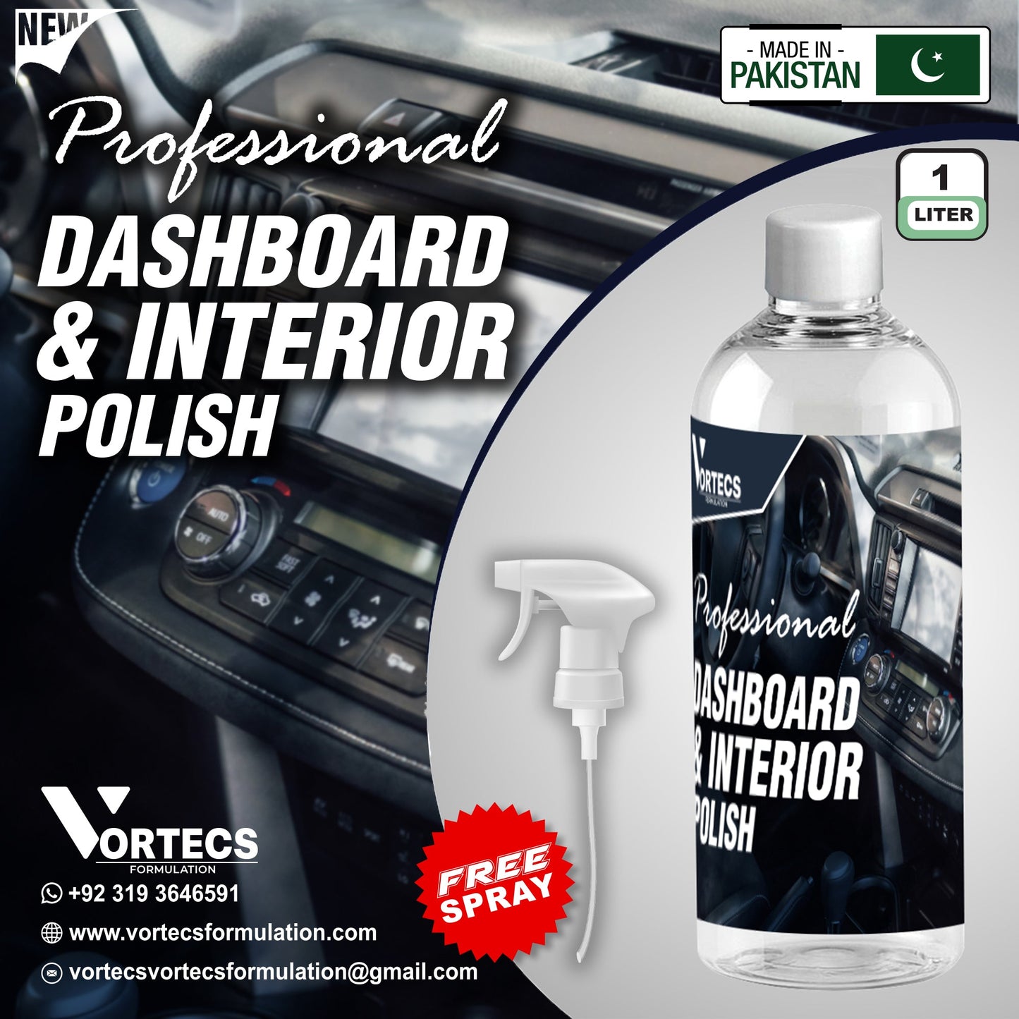 Profesional Dashboard Mat Interior Polish - 1 litre