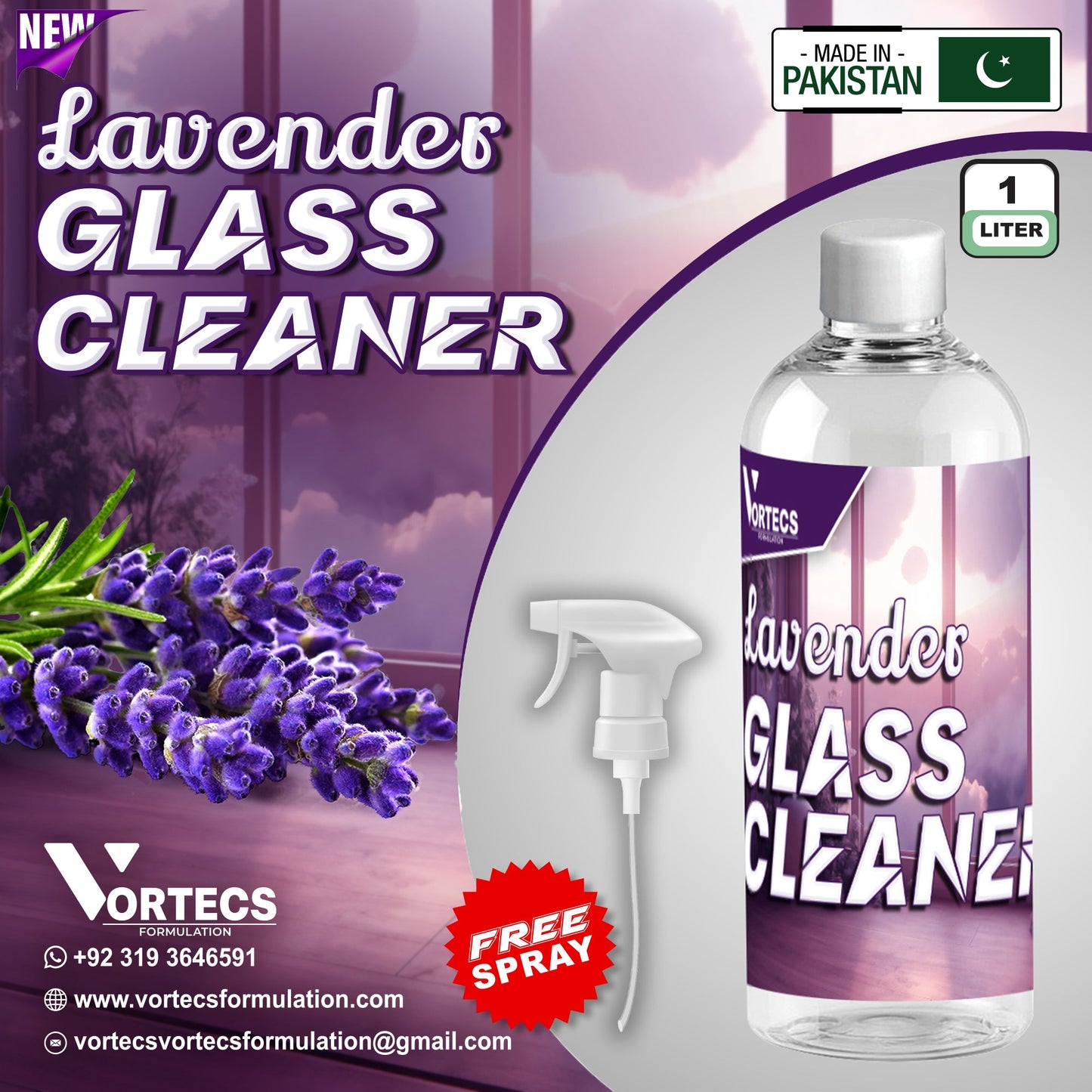 Levender Glass Cleaner - 1 litre